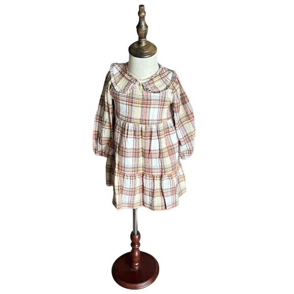 ZARA Kids | Ecru | PLAID DRESS - Picture 5 of 14